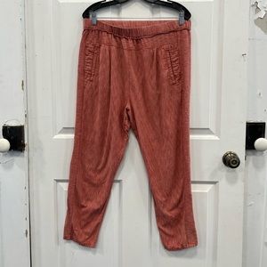 Anthropologie mauve cropped cotton pants Size Medium